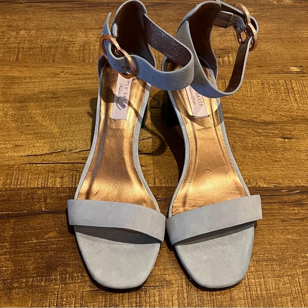Ted Baker blue suede sandal size 9.5.  NWOT. Made in Spain.
